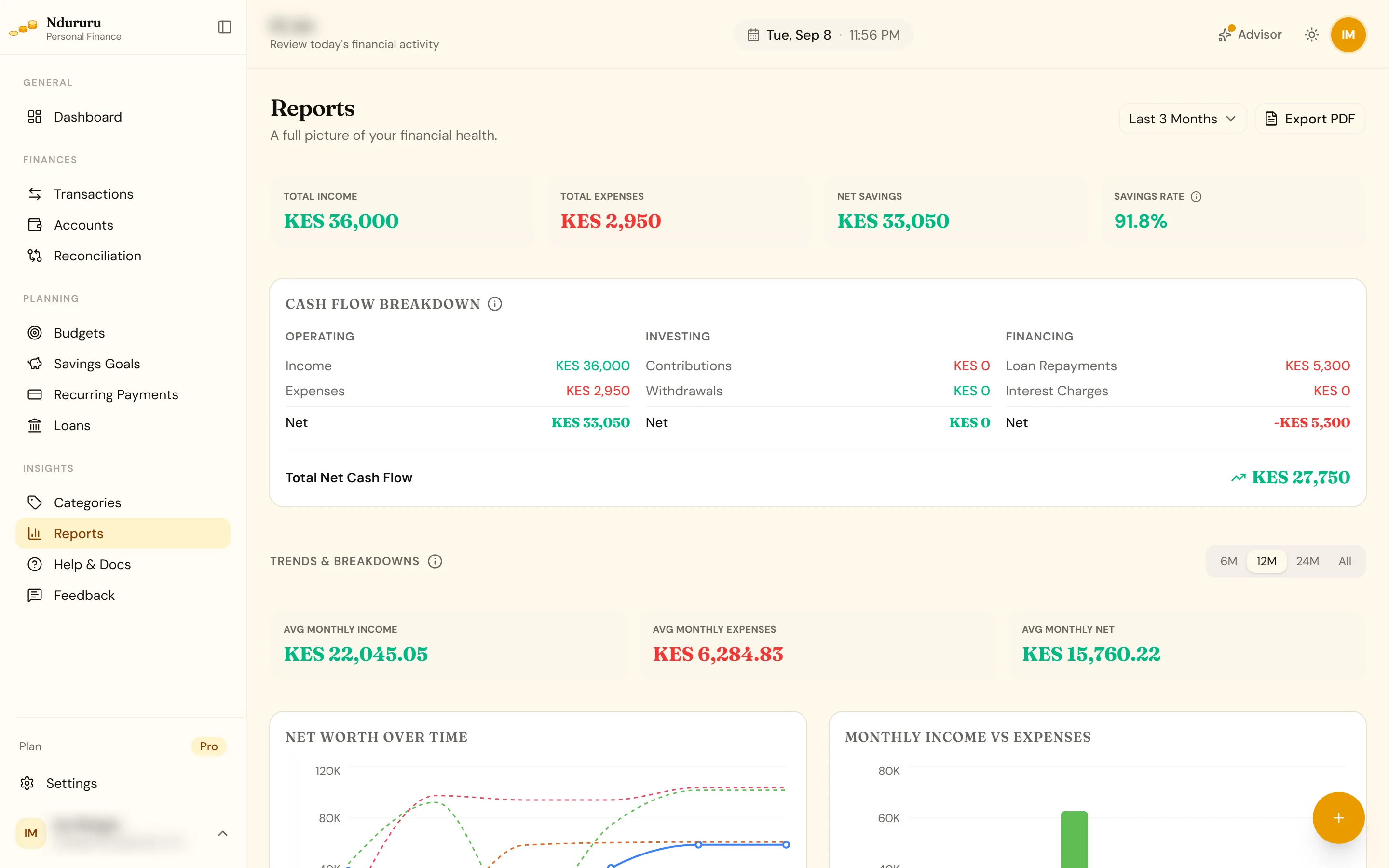 Net worth and KPIs that update themselves